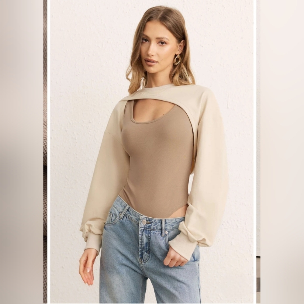 Two Piece Contrast Bodysuit